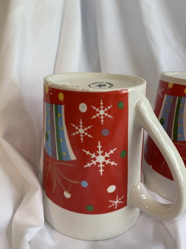 Tazza natalizia Royal Norfolk rossa 12 oz con fiocchi di neve e regalo. Tazza caffè regalo - Foto 5 di 5