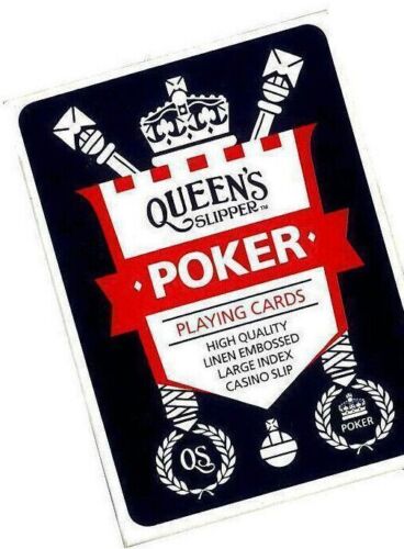 QUEEN'S Slipper 52's Poker Playing Cards Bridge Deck Blue Or Red Casino Slip - Foto 6 di 6