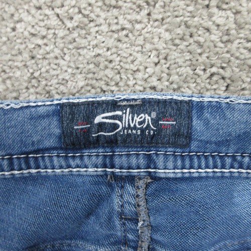 Silver Jeans Mens 38x34 Blue Zac Bootcut Light Wash Y2K Faded Denim Pants - 第 7/11 張圖片