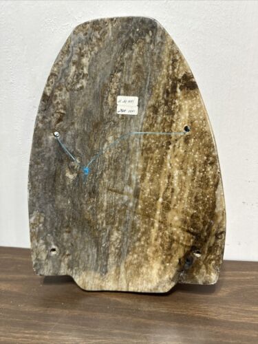 Máscara facial de piedra de ónix de mármol azteca maya vintage tallada a mano - Imagen 2 de 5