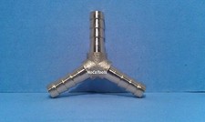 Solid Brass 1/4 Inch 3 Way Y Hose Barb Splicer Air Fluid Fuel Gas Liquid Water