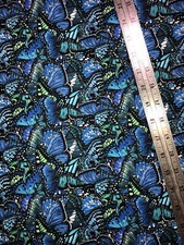 Butterflies All over Cotton Fabric Eliz Studio 1/2 Yard 18 By 44