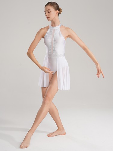 Womens Dress Contemporary Dancewear Shiny Costume Sleeveless Rhinestone Back - Bild 63 von 69