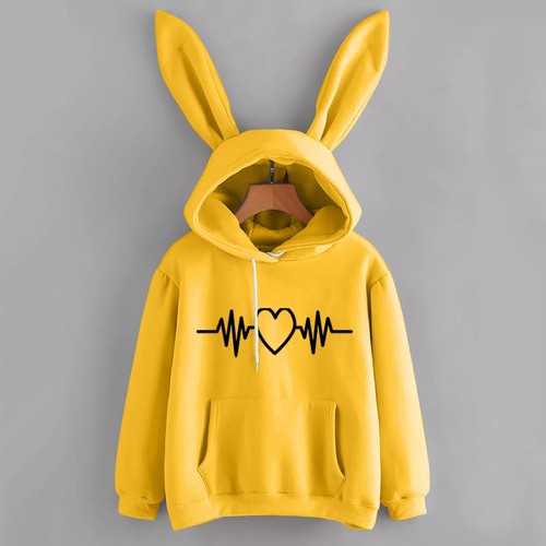 Women's Fashion Long-sleeved Cosplay Rabbit Hoodie Pullover Tops Sweatshirt - Picture 7 of 24