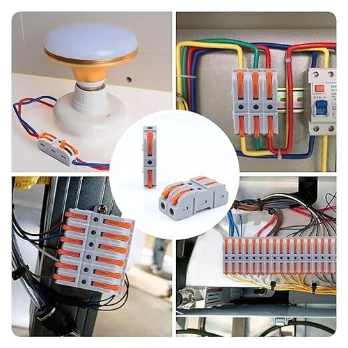 SPRING LEVER TERMINAL BLOCK ELECTRICAL CABLE WIRE CONNECTOR QUICK SPLICE INLINE - Picture 11 of 12
