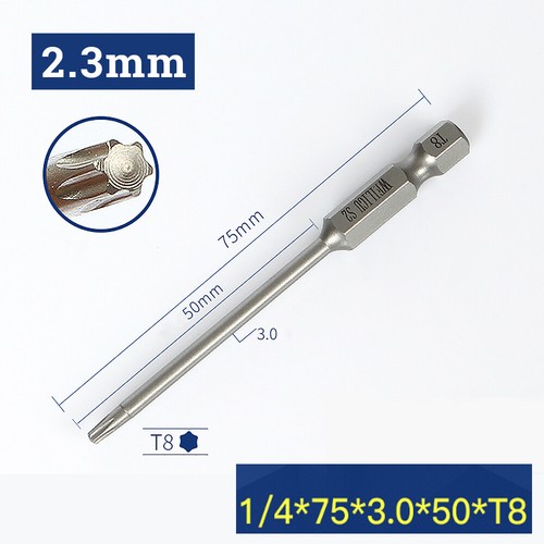 Torx Screwdriver Bit Set T3 - T50 Hex Security Magnetic Head 50-150mm Extra Long - Picture 28 of 50