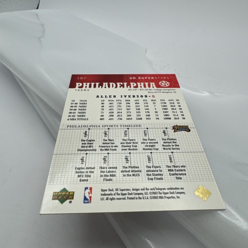 2003Upper deck Iverson Allen limited 196/250card number 187 - Picture 6 of 11
