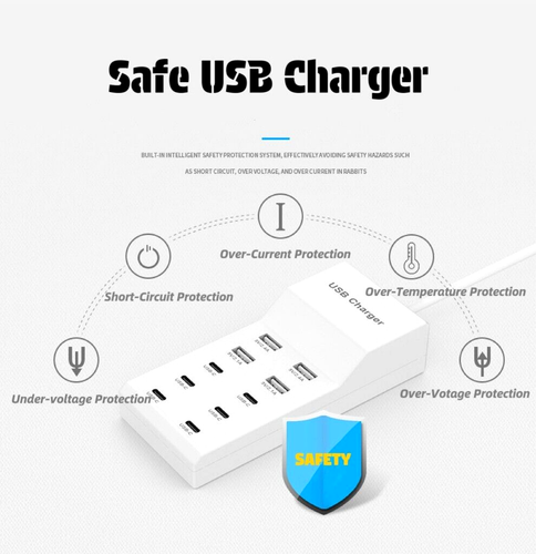 10-Port USB Charger Station with Rapid Charging&Safety Guaranteed for Devices - Picture 3 of 8