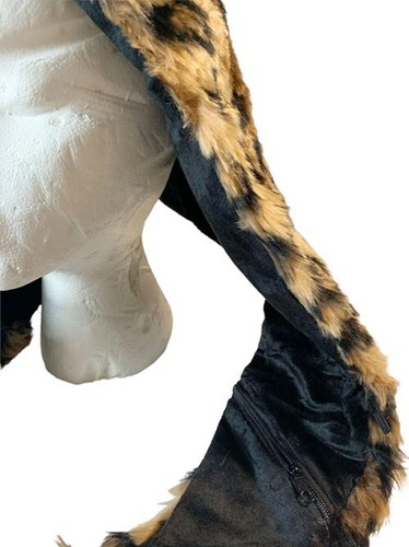 Neu Leopardenmuster Mütze Schal Handschuhe Fäustlinge Hoodie mit Pfotenohren 3-in-1 - Bild 4 von 12