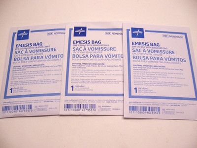 lot of 3 Convenience Barf Bags    #kw