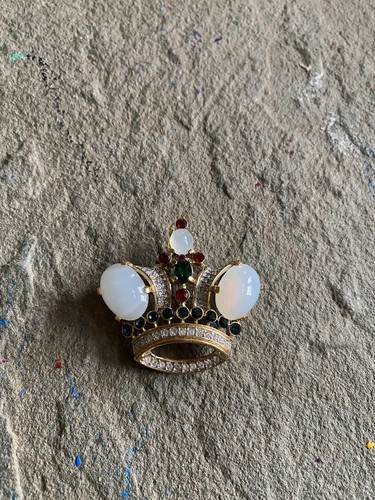 Antik Vintage Trifari Krone Brosche Pin Sterlingsilber Alfred Philippe 1988 NG - Bild 9 von 9