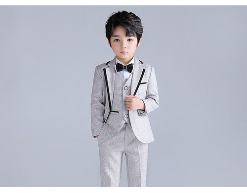 Page Boys Kid Wedding Birthday Party Coat Vest Pants Outfits Suits Bowtie Set - Picture 6 of 18