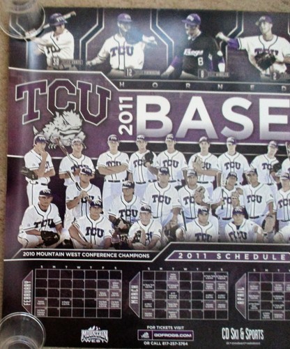 Póster de béisbol de ranas con cuernos TCU 18"" x 24"" calendario - Mountain West Conf. - Imagen 3 de 4