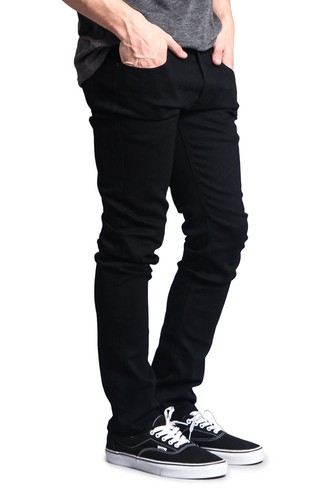 Victorious Men's Premium Washed Denim Pants Skinny Fit Stretch Jeans - DL1004 - Picture 29 of 41