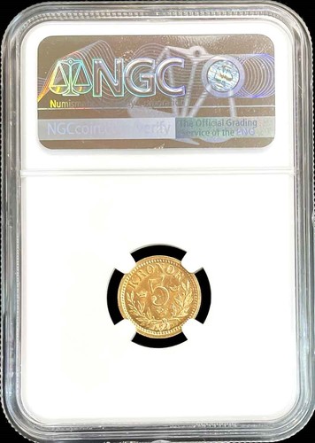 1899 EB GOLD SWEDEN 5 KRONOR COIN OSCAR II COIN NGC MINT STATE 64 - Picture 2 of 2
