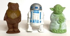 Vintage STAR WARS Eraser Figures YODA R2-D2 WICKET THE EWOK School Supplies 1983