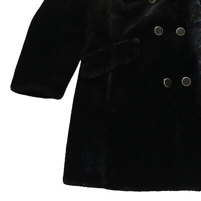 Vintage Women's ILGWU Union Made 1970's Mid-Length Black Faux Fur Coat Jacket Vintage Women's ILGWU Union Made 1970's Mid-Length Black Faux Fur Coat Jacket