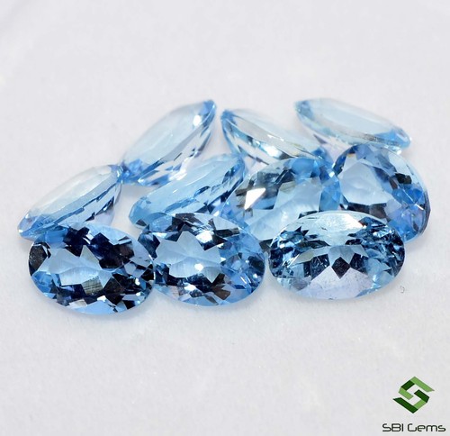 4.11 Cts Naturale Acquamarina Taglio Ovale 6x4 MM Lotto 10 Pezzi Calibrata Loose - Picture 3 of 6