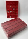 LOT 2 BOX PLATEAUX EN FEUTRINE AVEC COUVERCLES POUR FEVES MINERAUX LEGO DIVERS