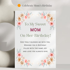 Christian Birthday Card For Mom Faith Based Greeting Card Scripture Card for Mom