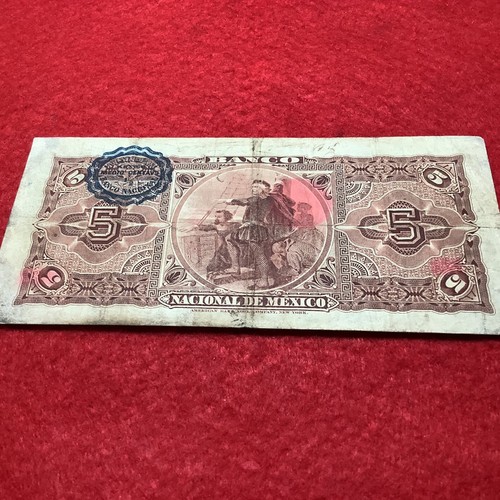 banco nacional de mexico 5 peso 1910 002450-71c - Picture 4 of 5