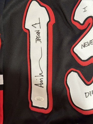 Ari Lehman Signed Custom Black Voorhees Hockey Jersey Jason 1, I Never Die! JSA - Picture 2 of 10