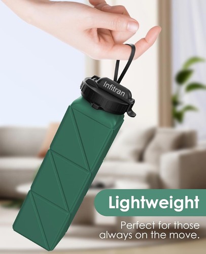 Infitran Collapsible Water Bottles, BPA-Free Leak-Proof Silicone Foldable Wat... - Picture 9 of 11