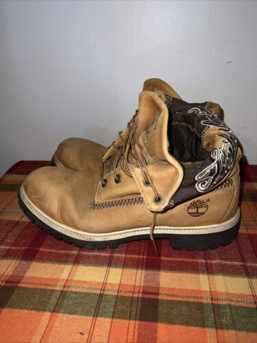 TIMBERLAND BOOTS Herren Gr. 11 M Leder Stiefel Klapp Logos bestickt - Bild 4 von 15