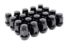 20 12x1.25 Black Acorn Lug Nuts for Infiniti Nissan Conical Aftermarket Wheels
