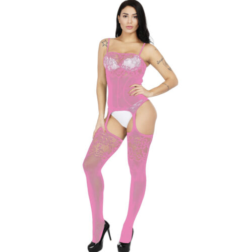 Sexy Women Fishnet Bodysuit Crotchles Panties Thong G-string Lingerie Underwear - Picture 8 of 20