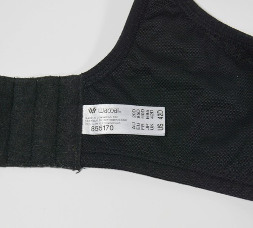 Wacoal 855170 Sport Simone High Impact Black Underwire Bra Sz 42D - Picture 6 of 6