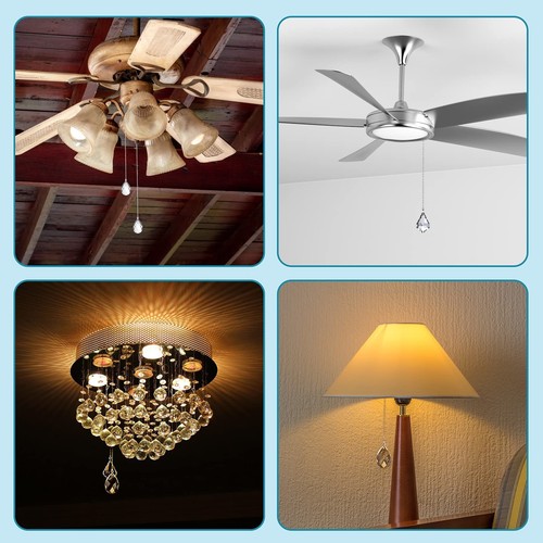 2Pcs Ceiling Fan Pull Chains, Premium Fan Pull Chain With 20-Inches Ex - Picture 6 of 7