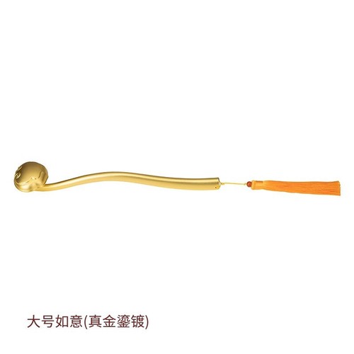 TONGSHIFU Chino Antiguo Latón RuYi (chapado en oro genuino) Decoración de Escritorio de Oficina - Imagen 9 de 9