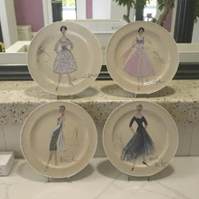 Rosanna Vintage French Fashion 8”Dessert Plates Set 4
