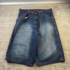 VINTAGE Southpole Jean Shorts Mens 38 Blue Jorts Baggy Wide Leg Loose Y2K 16"
