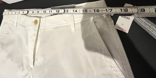 Neu mit Etikett Talbots Girlfriend weiße Damenshorts Größe 10 Chino 7" Schrittlänge - Bild 8 von 11