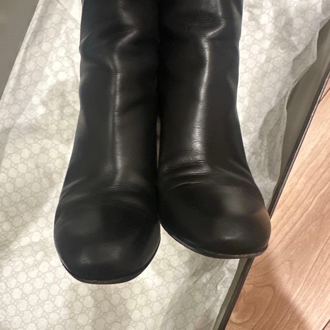 GUCCI Boots Heel Interlocking Leather Black EU36/US6 116440c thumbnail 4