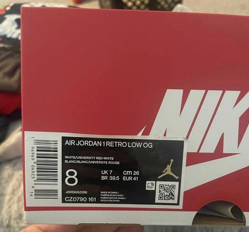 air jordan 1 retro og low university red Size 8 - Bild 2 von 5