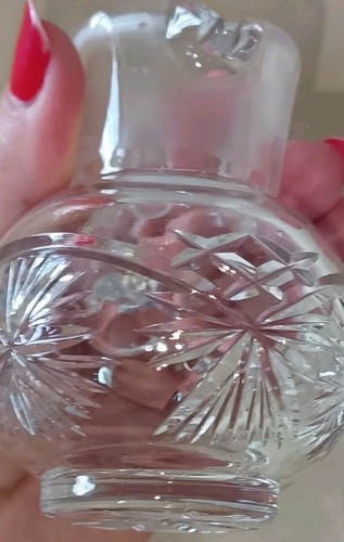 Star Pattern Cut Crystal Vinegar Cruet Bottle With Stopper - Picture 7 of 9