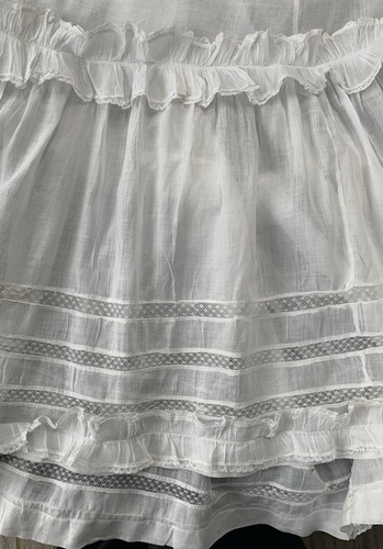 antique Edwardian wh cotton lawn bodice+skirt set, lace ruffles top S skirt M - Picture 8 of 22