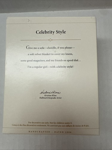 Hallmark Keepsake Ornament 2006 Celebrity Style Chaise Lounge Blanket Pink Light - Picture 4 of 5