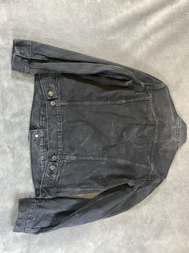 Levis Premium Trucker Jacke Herren Medium Schwarz Denim Utility Knopfleiste Outdoor - Bild 11 von 11