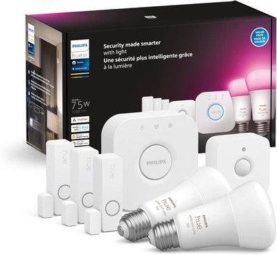 Philips Hue Secure Starter Kit: Sensors, Motion Detector & Smart Bulbs Included