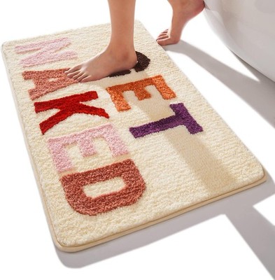 Get Naked Bath Mat Cute Bathroom Rugs Funny Non Slip Bathtub Decor Mats Super Ab