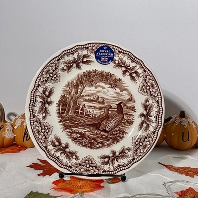 Royal Stafford Pheasant Brown Thanksgiving Plate & Bowl   Choose Your Size  