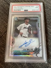 2021 Bowman Chrome Mega Box Jose Salas Marlins RC Rookie AUTO PSA 9 Crack⚾️