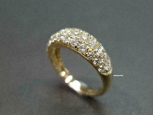 1.80Ct Round Cut VVS1/D Diamond Women's Wedding Band Ring 14K Yellow Gold Over