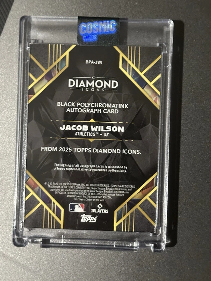 2025 Topps Diamond Icons Jacob Wilson Black Polychromatink Auto RC /10 - Image 2 of 2