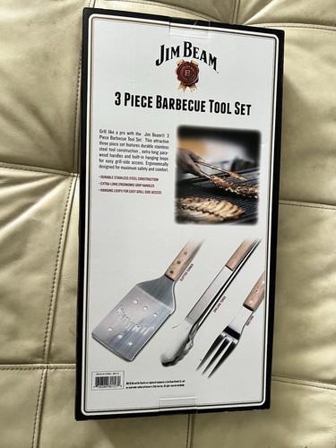 Jim Beam 3 Piece BBQ tool Set & Smoker Box - Picture 3 of 3