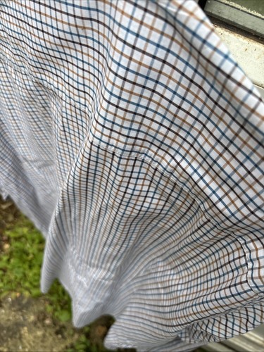 Two Hackett London XXL Blue Yellow White Square Check Shirts gingham - Picture 12 of 18